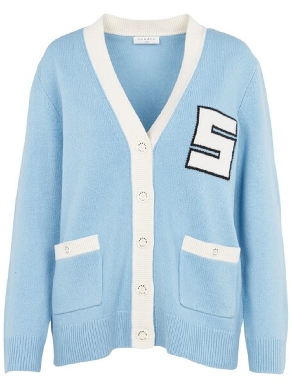 Sandro Amal Varsity Wool Cardigan 01900 - Picture 2 of 16